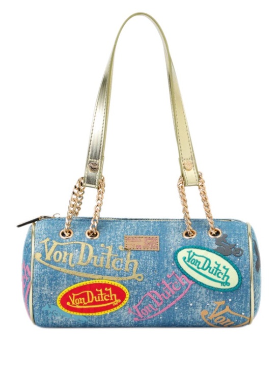 Von Dutch Handbags - Von Dutch Denim Barrel Bag in Light Denim